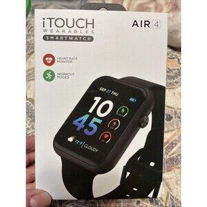 iTouch Air 4 Smartwatch Fitness Heart Rate Monitor Black Unisex